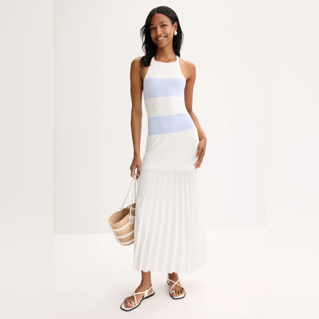 Claudie Pierlot Light Blue And White Dress